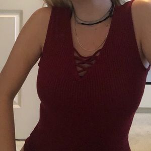 Iris dark red bodysuit